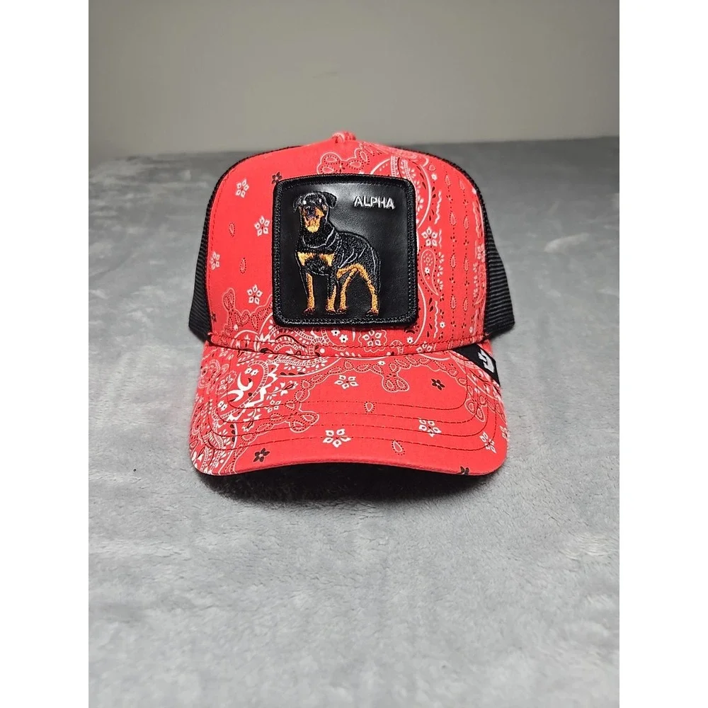 Goorin Bros The Farm Alpha Dog Red Paisley Bandana Trucker Hat SnapBack Cap OS - Picture 1 of 5